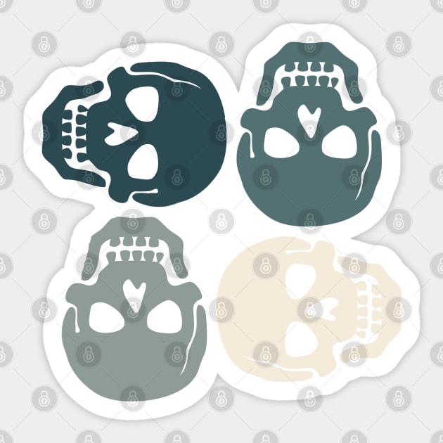 Dark Grey Skulls pattern Sticker by FandomTrading